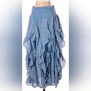 Cute Options Women's Blue Boho Maxi Skirt